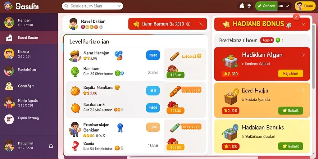 Tantangan menarik di setiap level permainan.